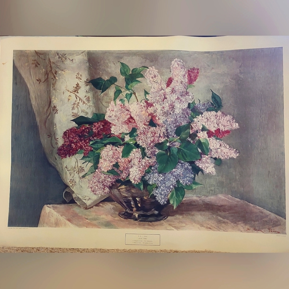 Vintage H. Ruegg-Prinz Print "Lilac Time" (Copyright New York Graphic Society)